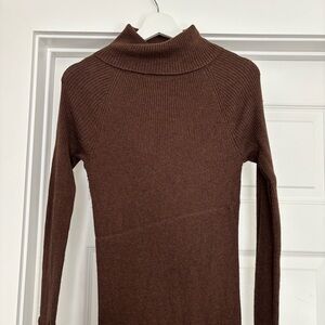 American Eagle Outfitters Brown Ribbed Sweater Dress